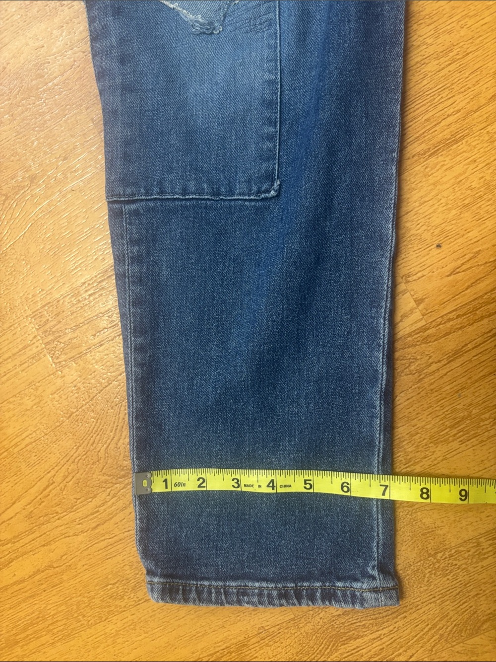 Ralph Lauren Distressed Blue Boyfriend Jeans with Logo Patch - Picture 10 of 12